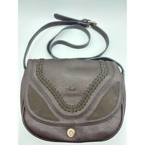 Amelie Galanti Medium Brown Chocolate Flap Zip Crossbody Bag Purse
